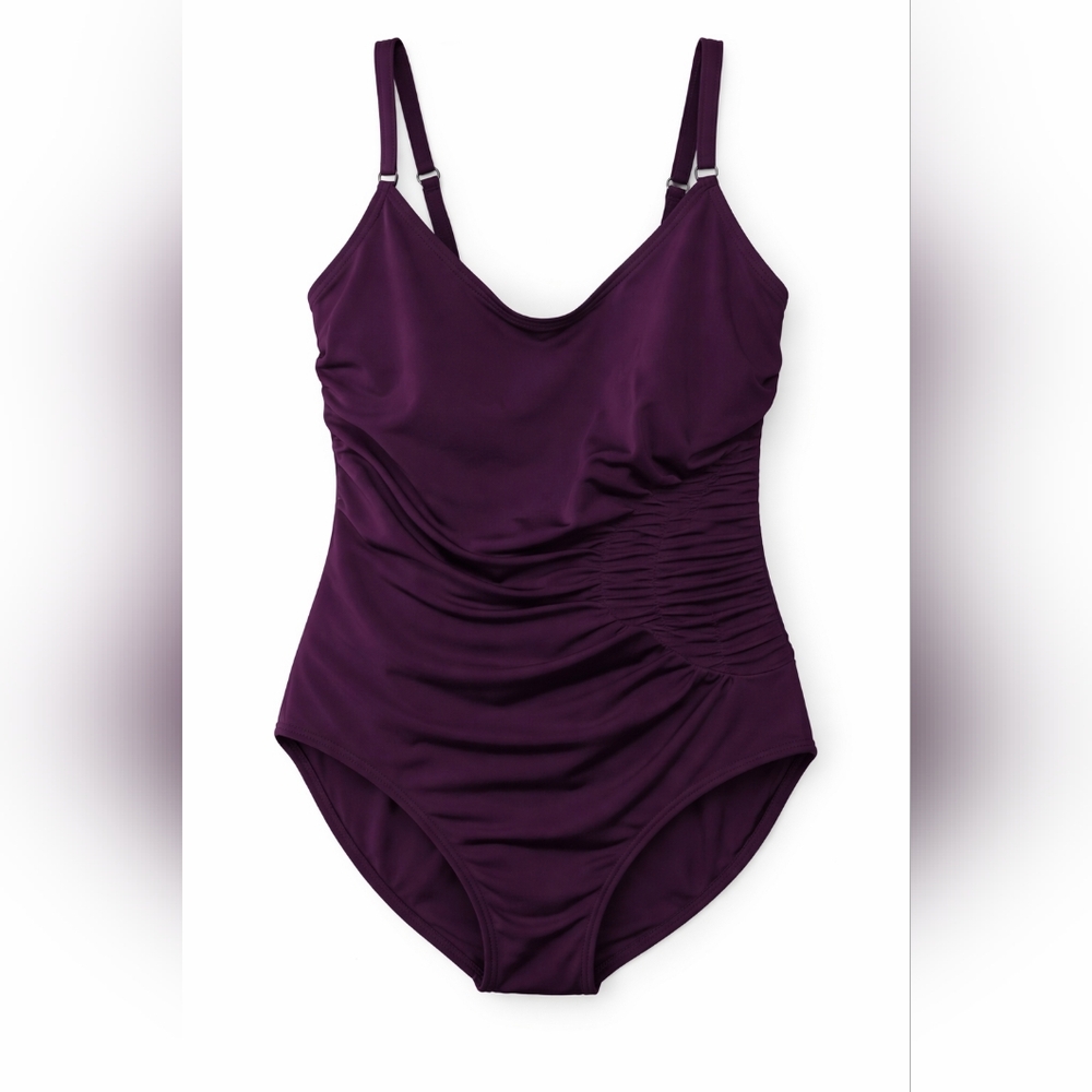 Calvin Klein Deep Purple Swimsuit Pool Cruise Beach Slimming